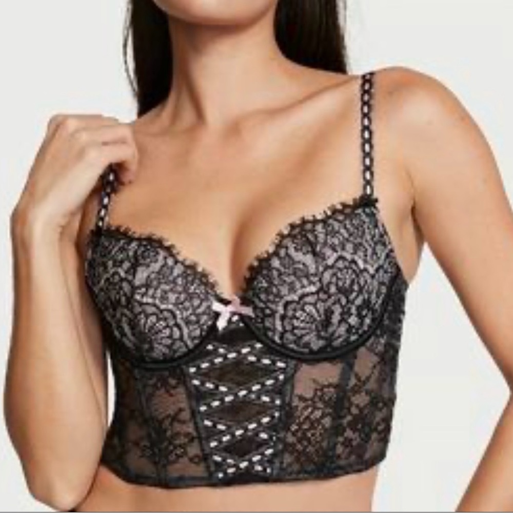 Victoria's Secret Black Lace Push-Up Bra